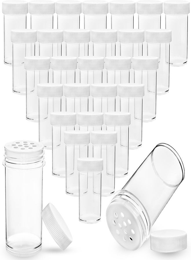 Conagel 30 Pack 1 oz Mini Plastic Spice Jars with White Caps Clear Empty Spice Bottles with Sifters Small Seasoning Containers for Travel Storing Spice Seasoning Powders - Image 1